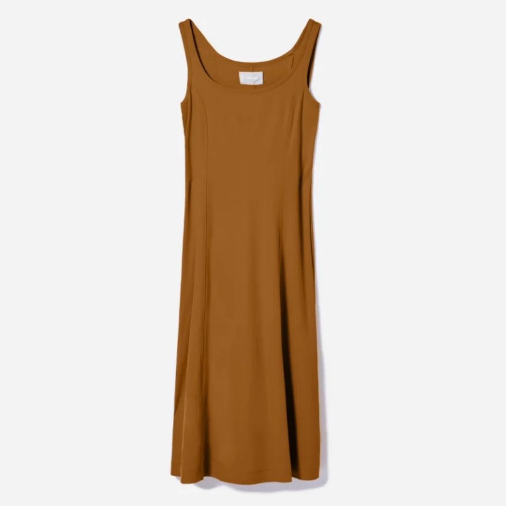 Everlane A-Line The Luxe Cotton Seamed Tank Dress